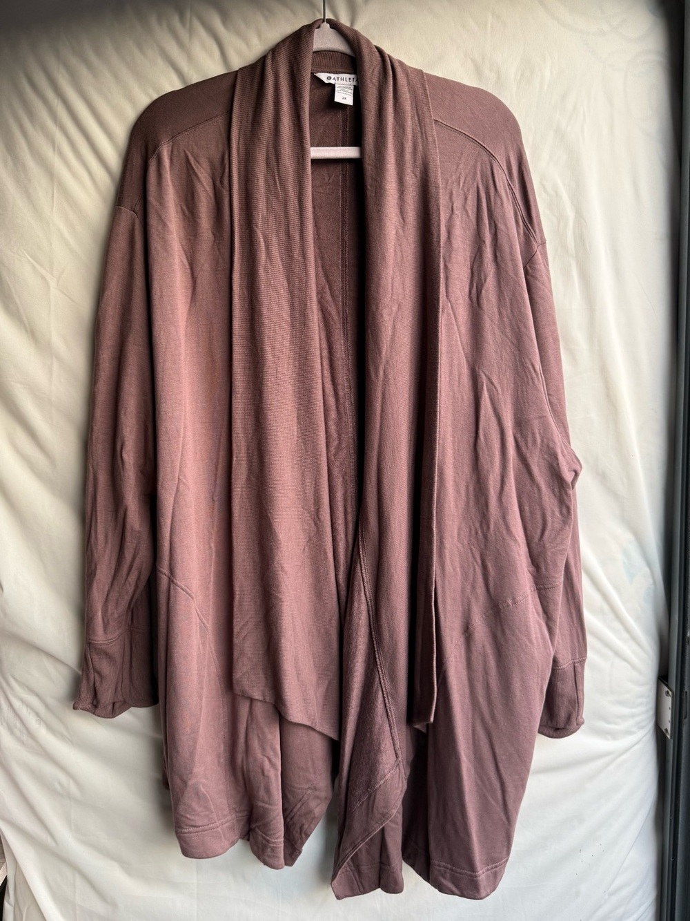 Athleta Womens Plum Pranayama Restore Wrap Athleisure Open Cardigan Size 2X - Picture 2 of 5